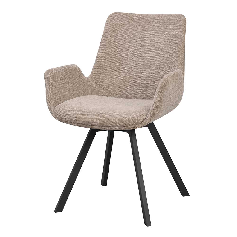 Skandi Stühle in Beige & Schwarz - Pacifigo (2er Set)