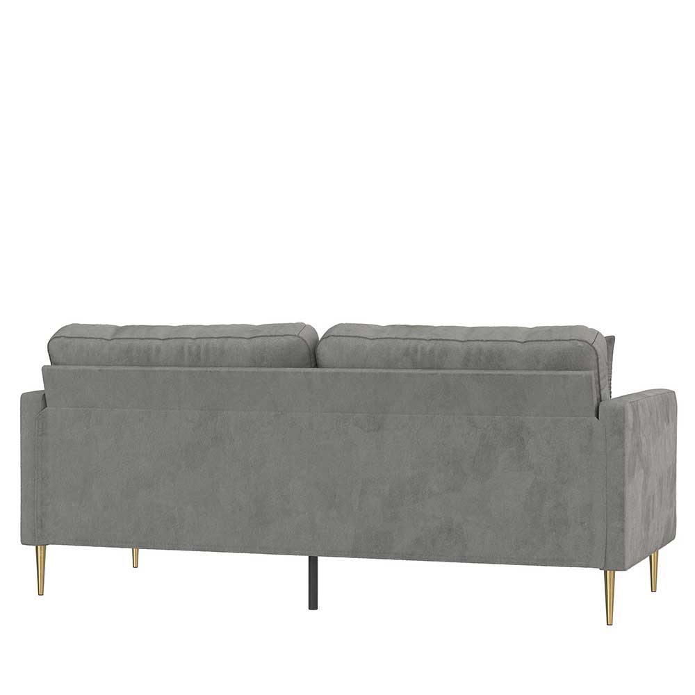 Dreisitzer Samtcouch in Grau - Hillion