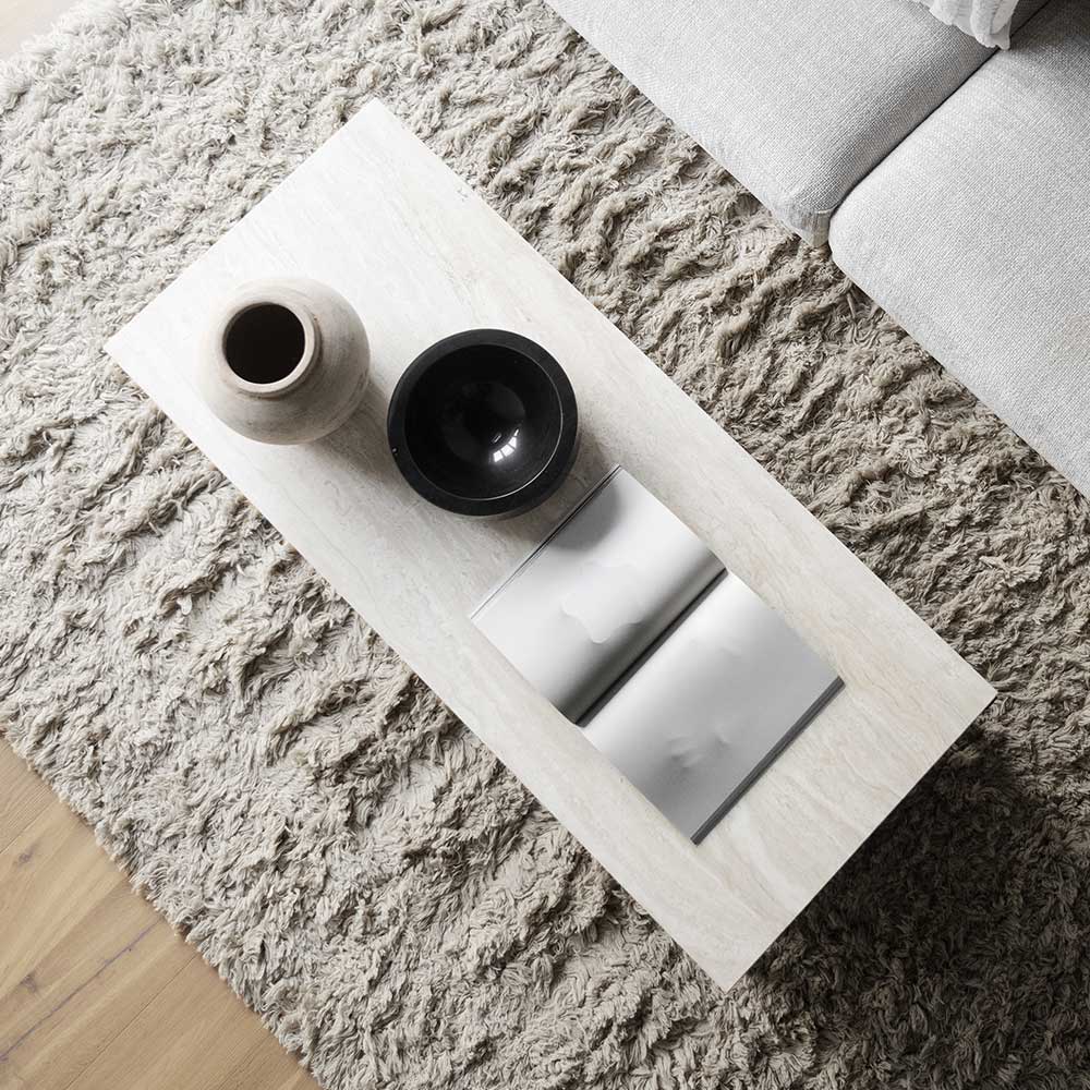 Travertin Couchtisch 140x45x60 cm - Brectan