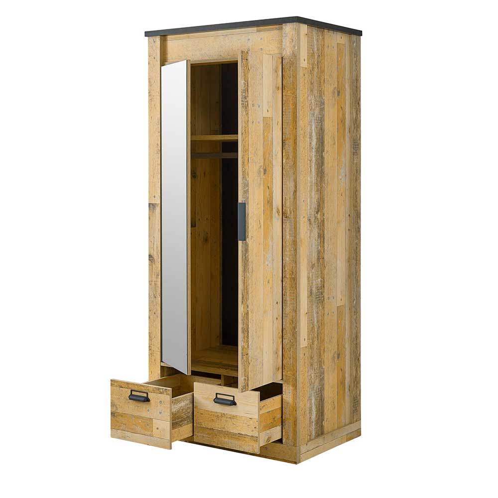 93x209x63 Kleiderschrank mit Spiegel - Naiavio