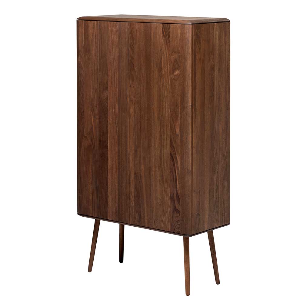 Hochwertiges Nussbaum Highboard mit geschlossenen Türen und elegantem Design für Wohnräume – Rivossa