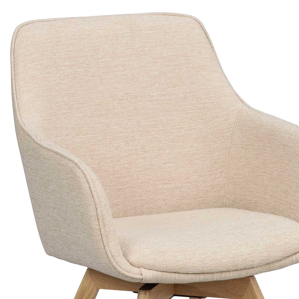 Drehbarer Tischsessel in Creme - Vecchio (2er Set)