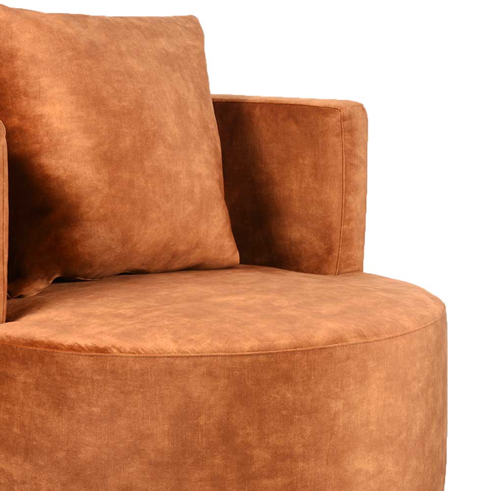 Velours Sessel in Ockergelb - Oronto