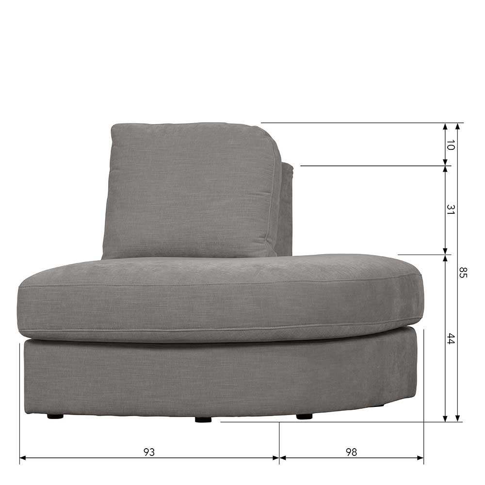 1-Sitzer Sofamodul mit Rundung rechts - Gregg