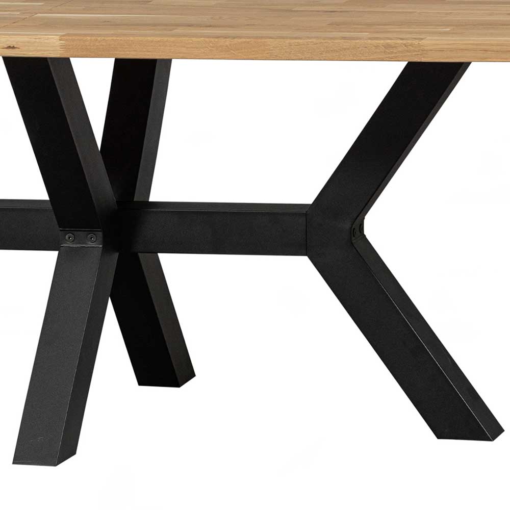 240 cm breiter Esstisch mit Holzplatte Eiche - Hengas