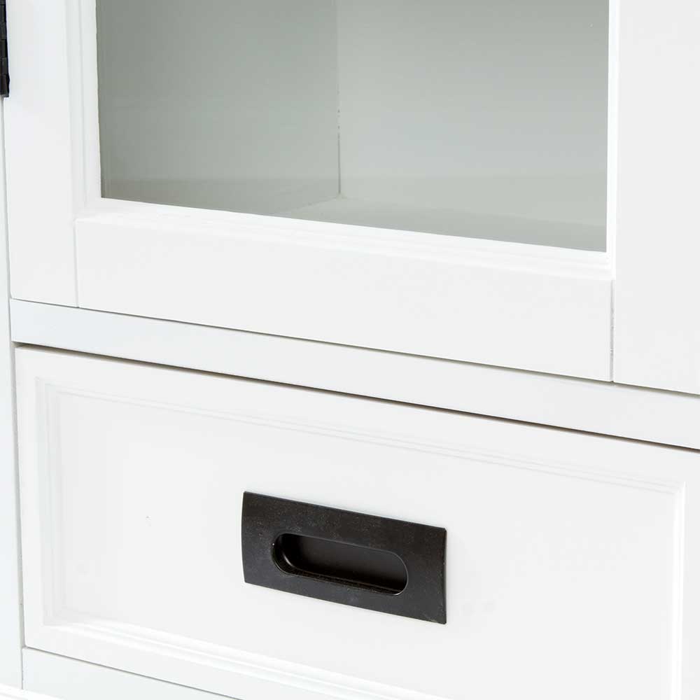 54x130x36 Landhaus Vitrine mit Tür & Schublade - Bleaks