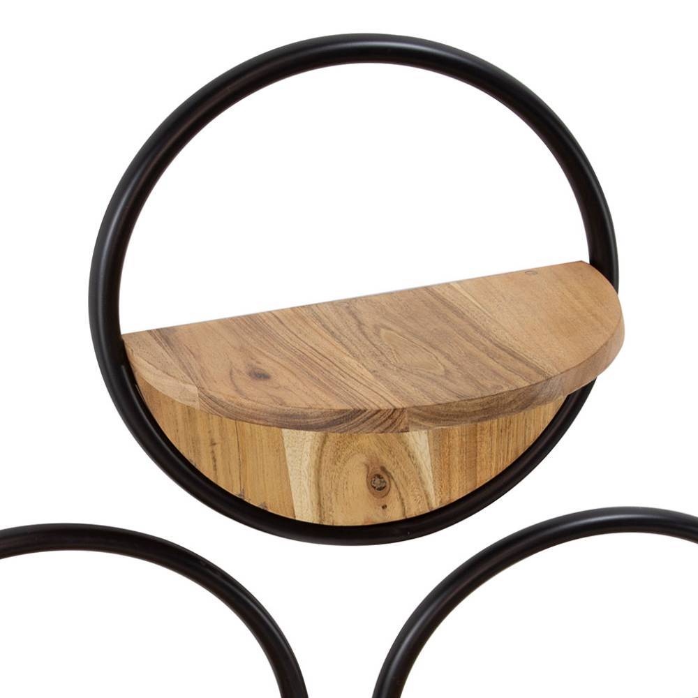 Industrial-Wandregal Trio - rundes Design - Bow (3er Set)
