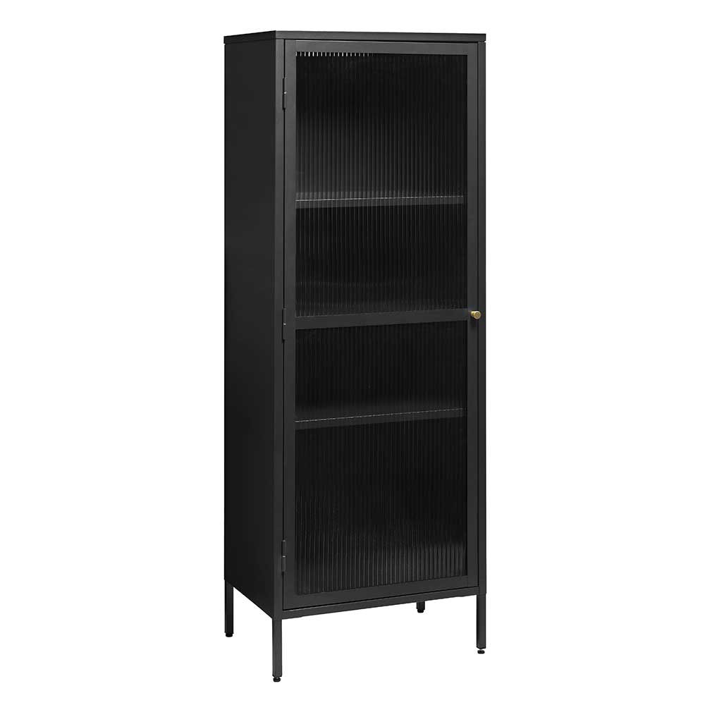 58x160x40 Metall Vitrine in Schwarz - Gulliver