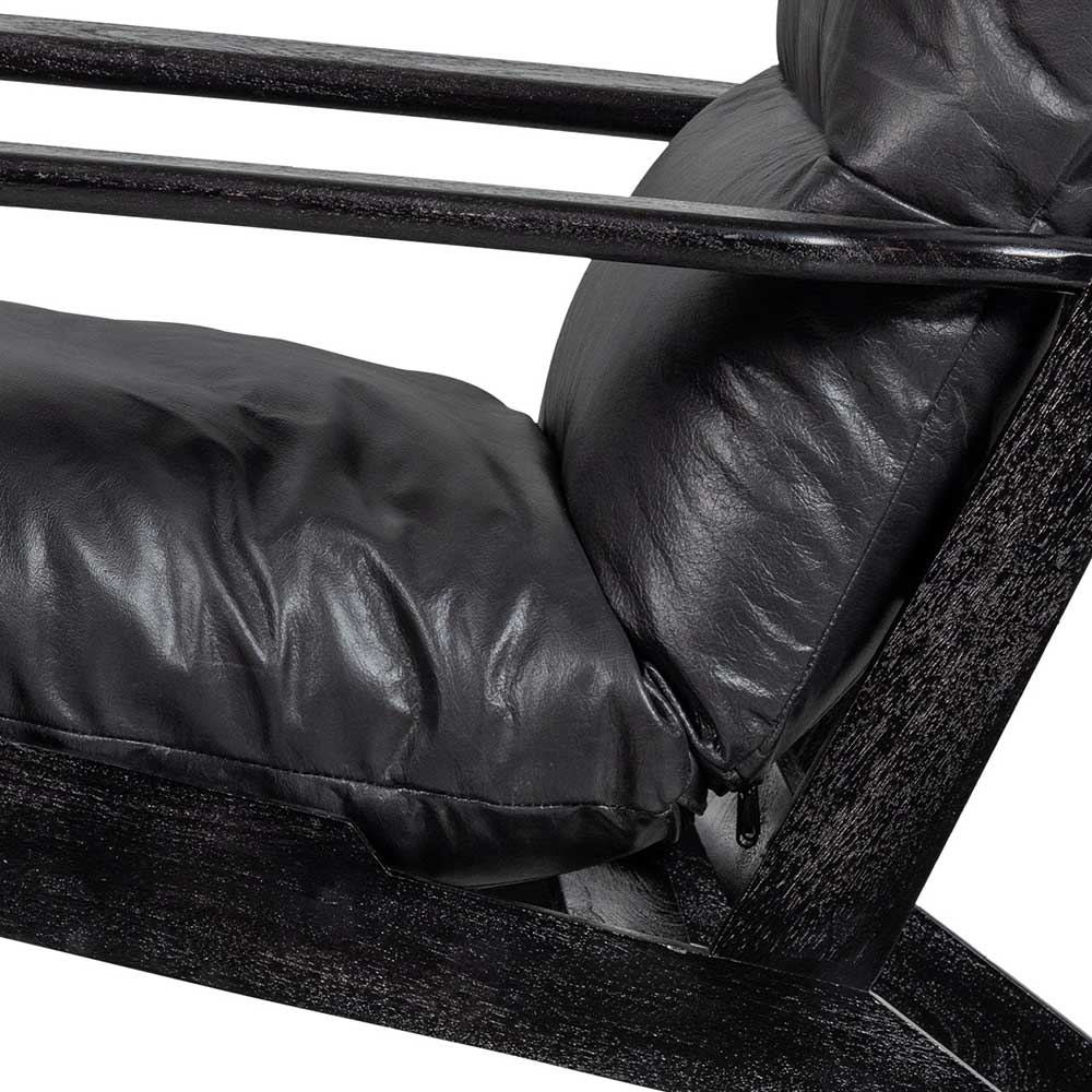 Retro Ledersessel in Schwarz - Monice