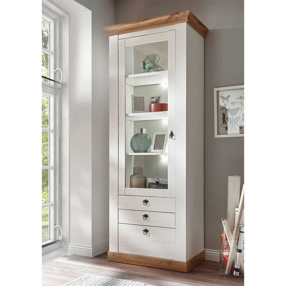 367cm Landhaus Anbauwand Set - Diatara (vierteilig)