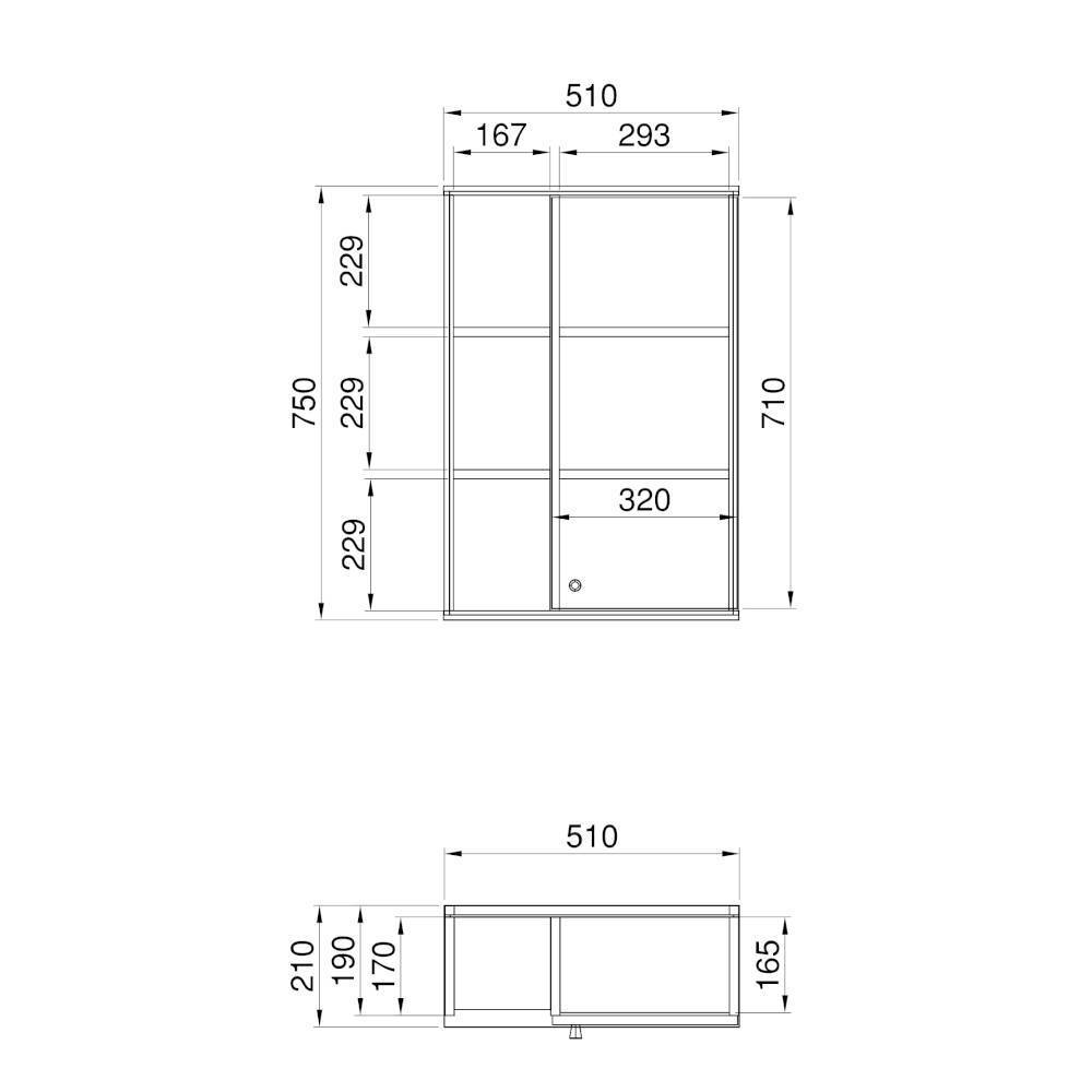 Badezimmer Hängeschrank in Weiß - Naviron