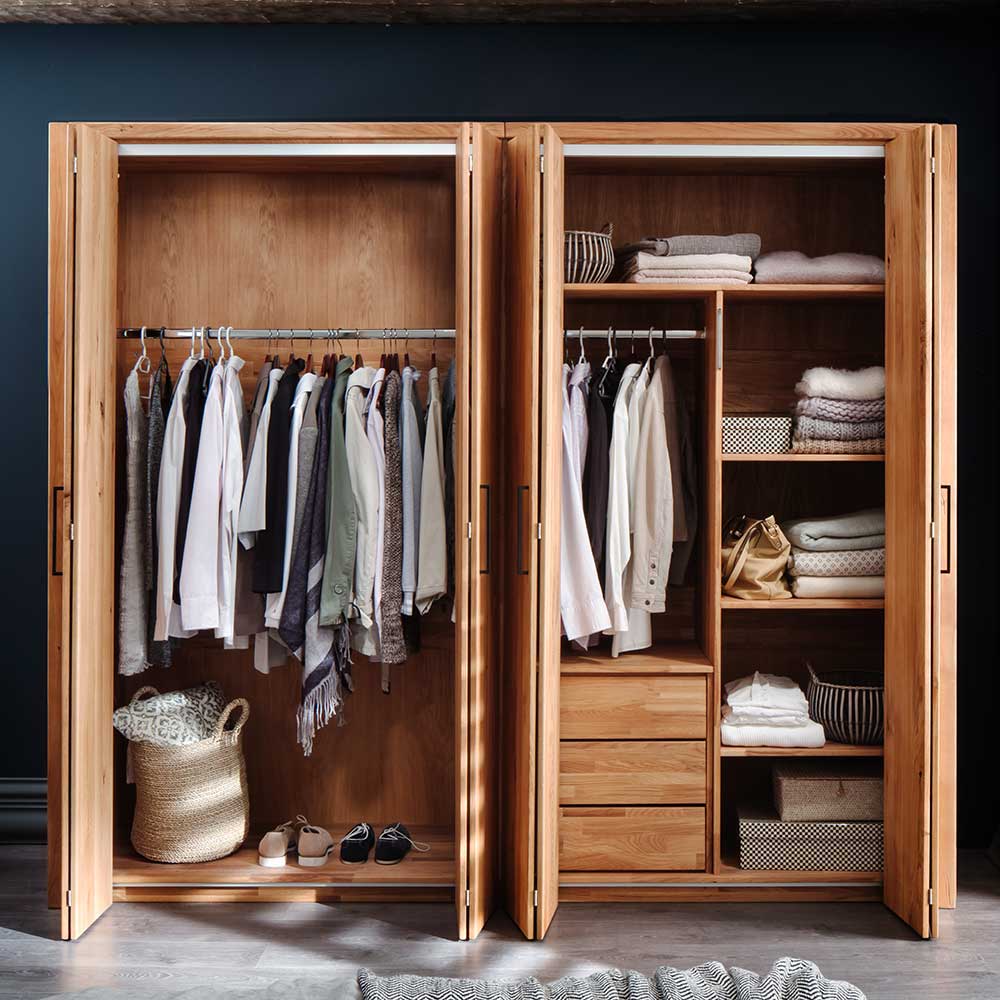 246cm Falttüren-Kleiderschrank Wildeiche - Mascadona