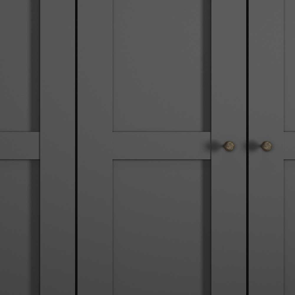 4-türiger Schlafzimmerschrank in Dunkelgrau - Mataram
