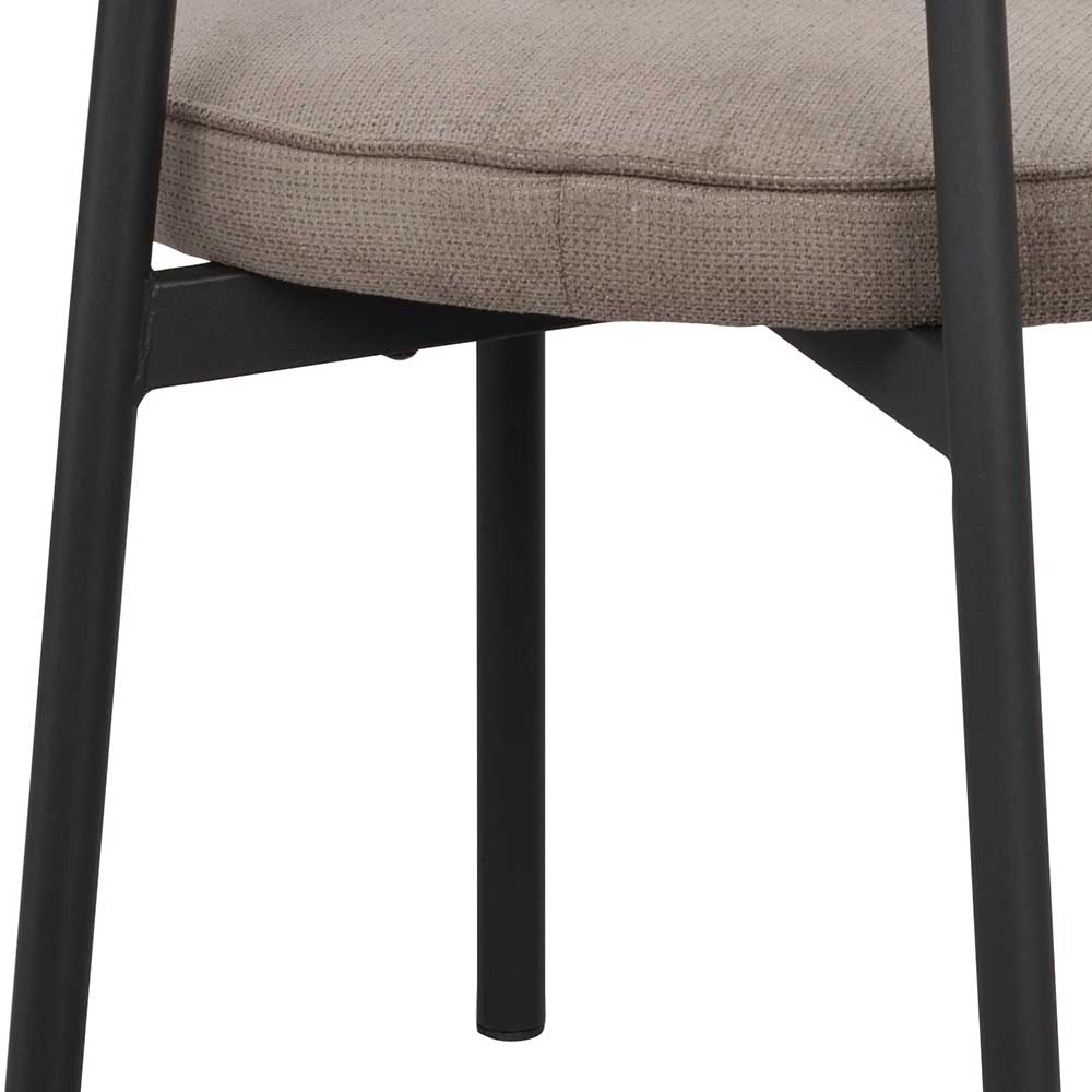 Esszimmerstuhl in Graubraun gepolstert - Vulcanisa (2er Set)