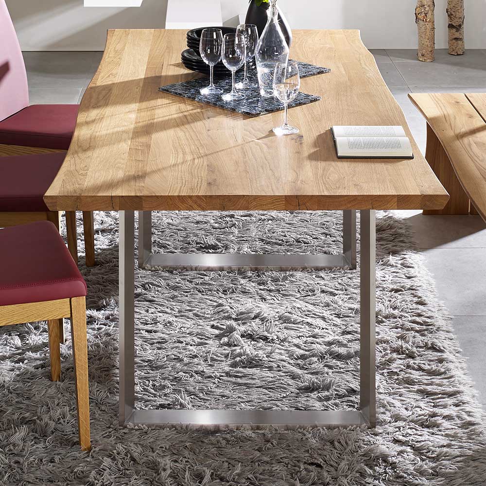 Design Esszimmertisch aus Wildeiche Naturkante - Sympatia