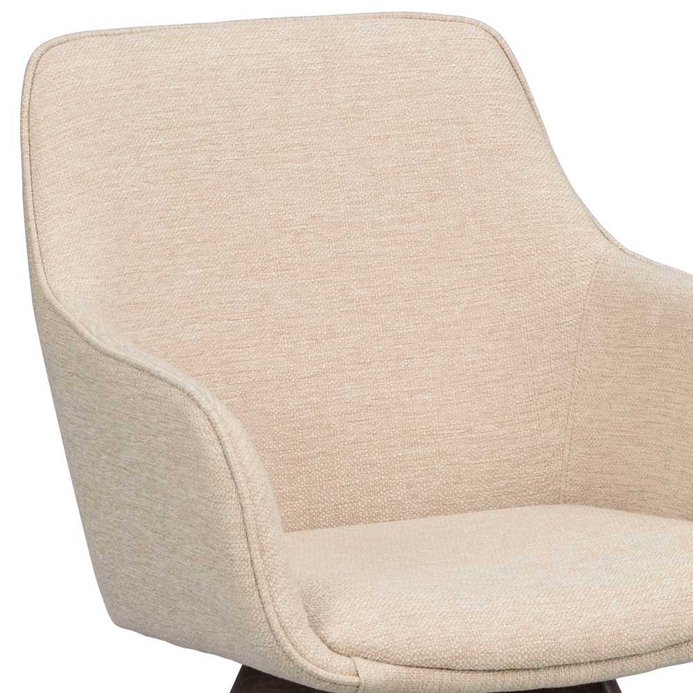 Esstisch Drehstuhl in Cremeweiß - Cadoc (2er Set)