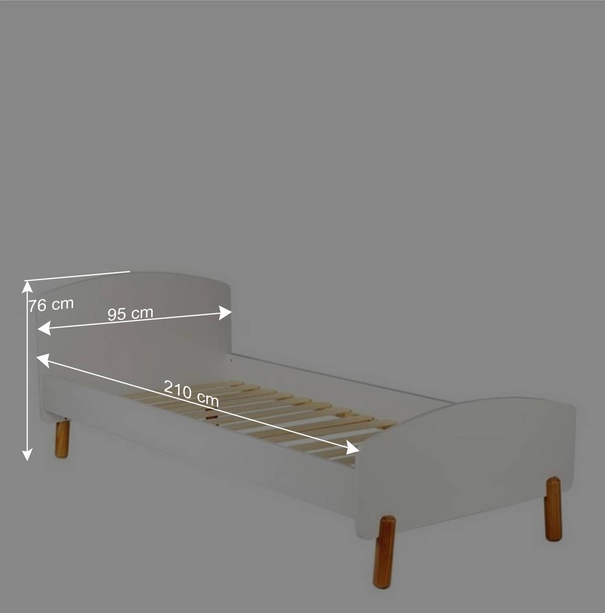 Skandi Bett mit 90x200 cm Liegefläche - Vathurias