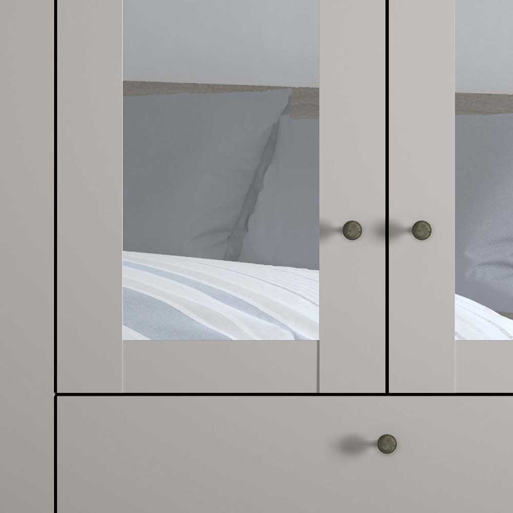 Großer Kleiderschrank in Hellgrau mit Spiegel - Ridonna