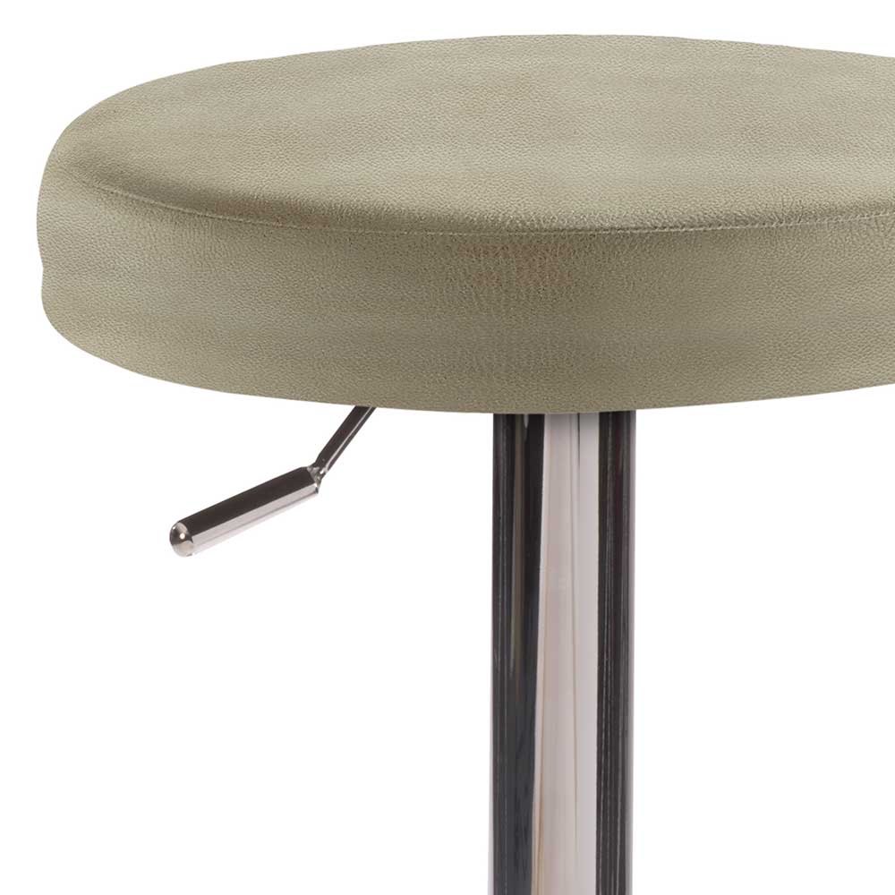 Drehbarer Barhocker in Taupe Microfaser - Tania