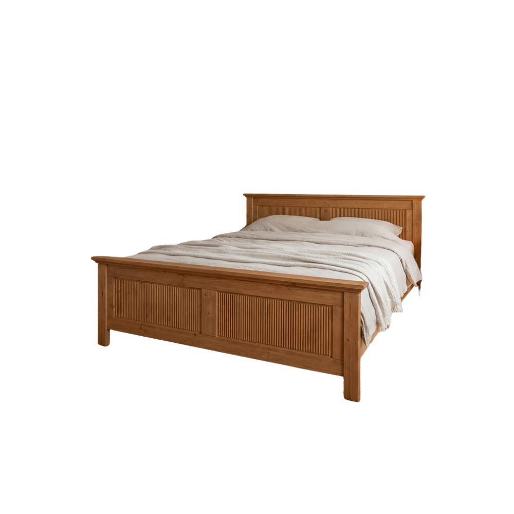 Landhaus-Doppelbett aus Kiefer Massivholz - Socavo
