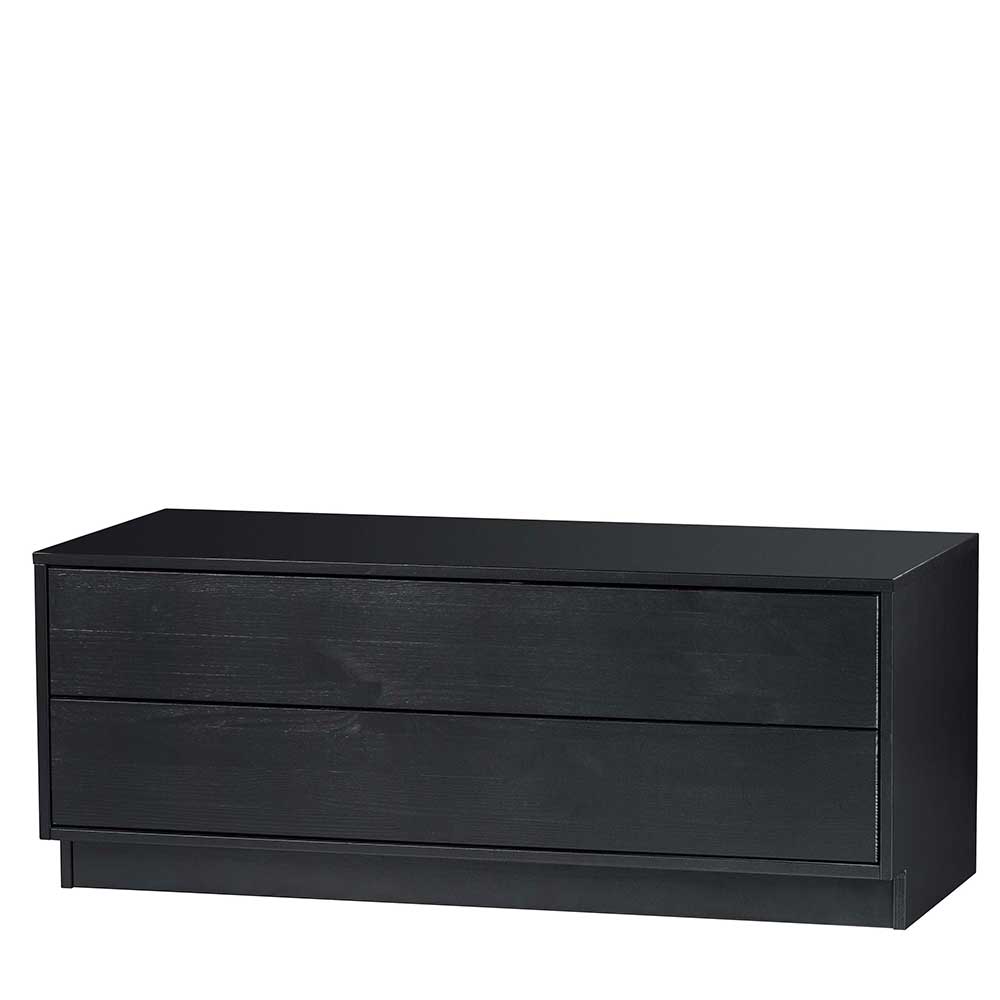 Schwarzes Lowboard mit zwei Schubladen - Niwidus