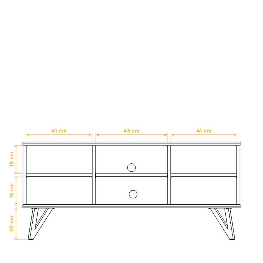 136x61x45 TV Element aus massiver Wildeiche - Mandirov