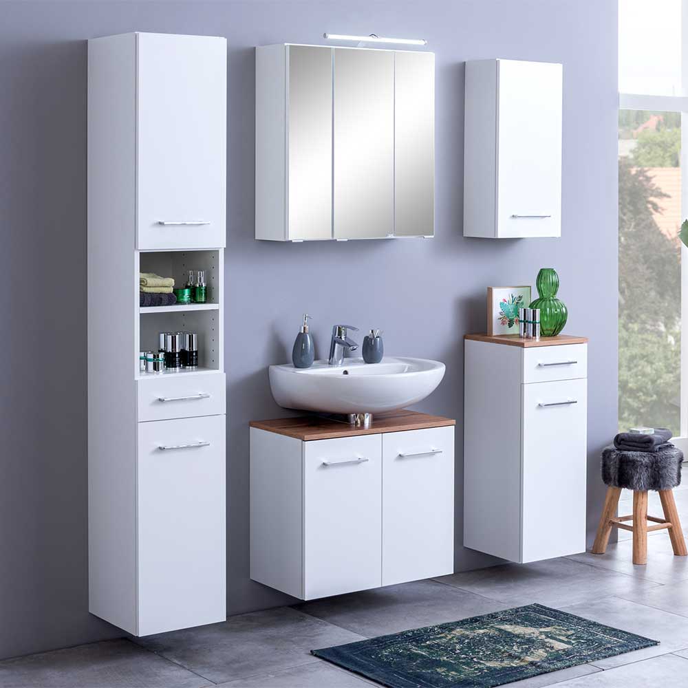 60x66x20 3D Spiegelschrank mit Aufsatzleuchte LED - Lasdias