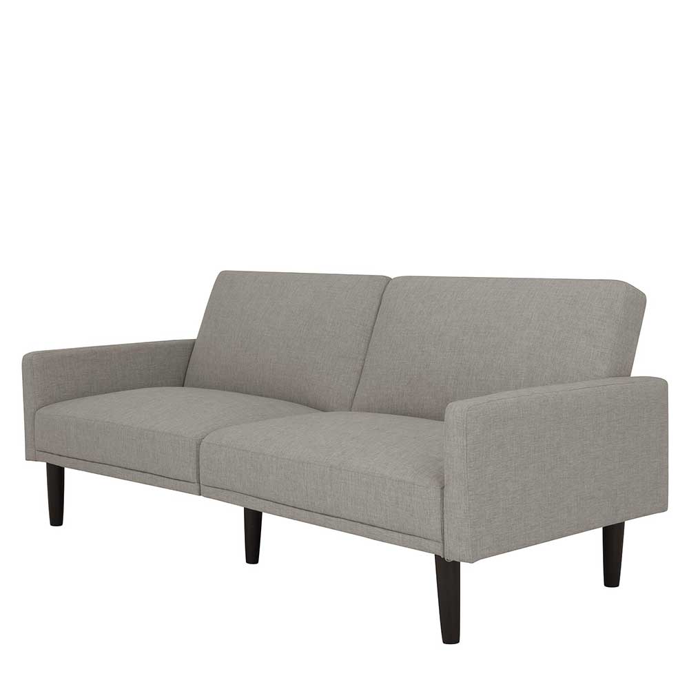 Dreisitzer Schlafcouch in Hellgrau Stoff - Zaparony