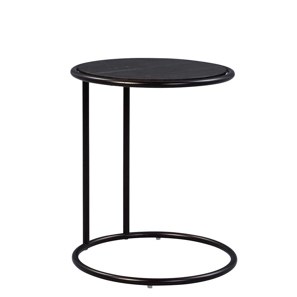 Schwarzer Anstelltisch in Rund 45cm - Odyssena