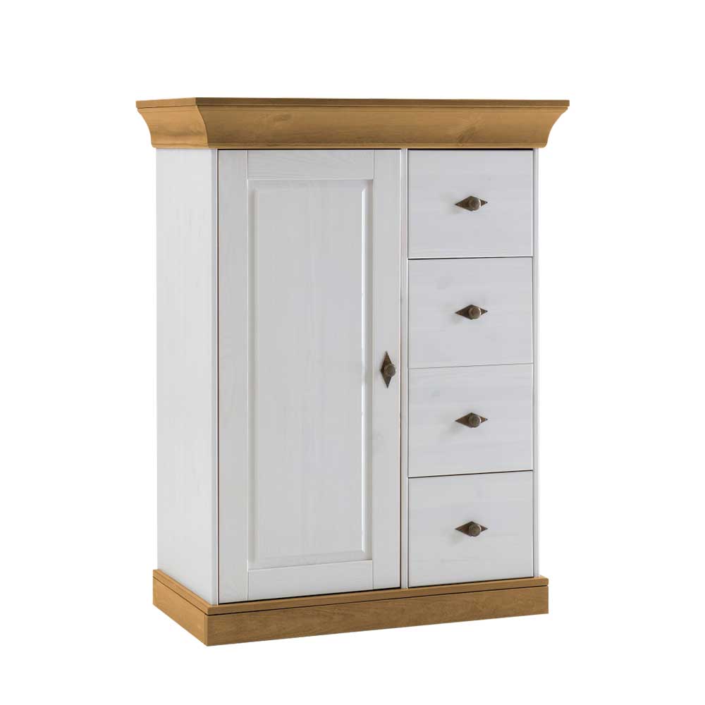 Brotschrank Sibiuta in Weiß Holz