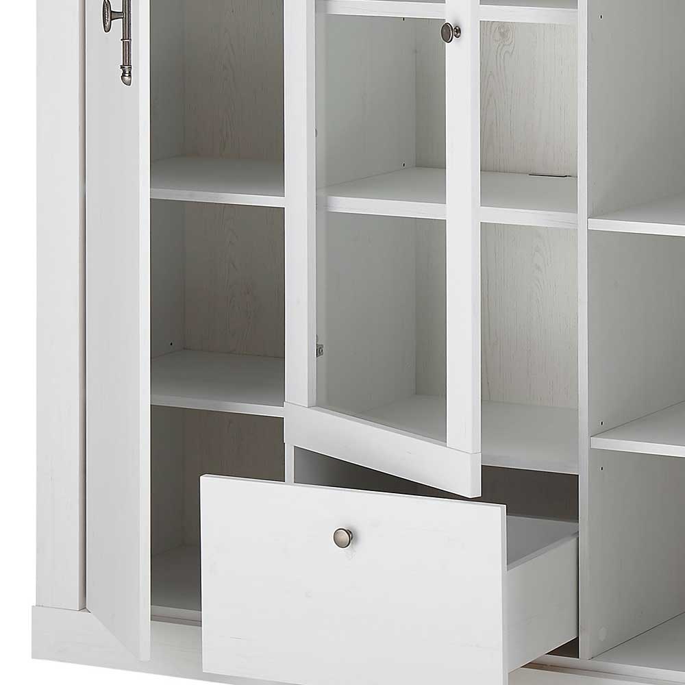 Highboard Vitrine in weißer Holzoptik Pinie - Liancos