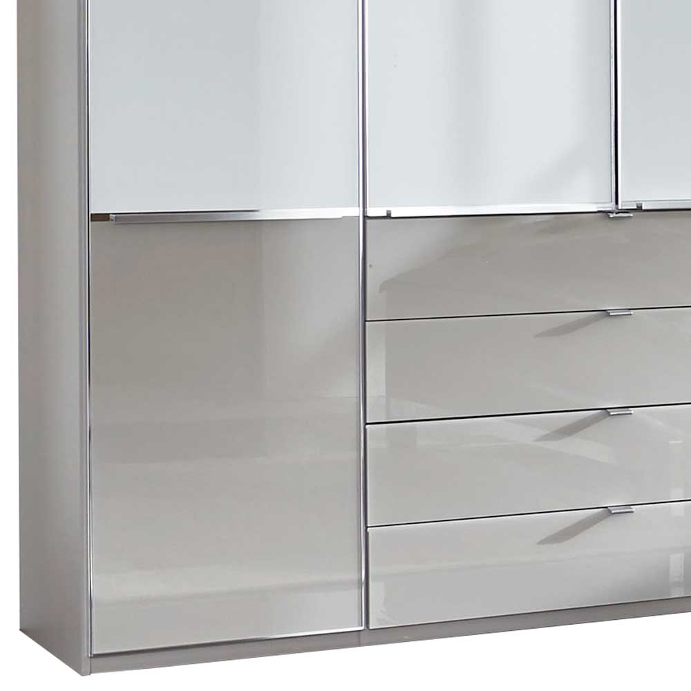 198cm breiter Schrank in Weiß & Hellgrau - Pascan