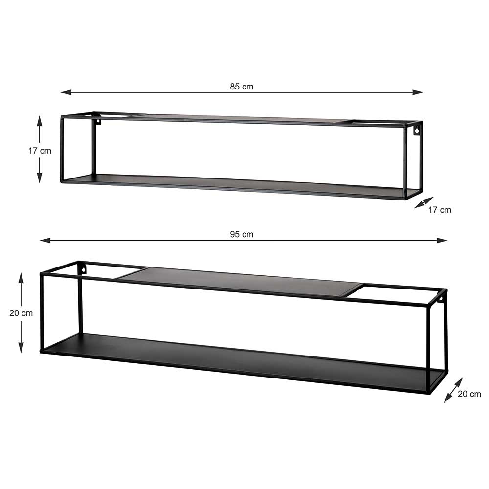 Industrial Hängeregal Set - Estrello (zweiteilig)