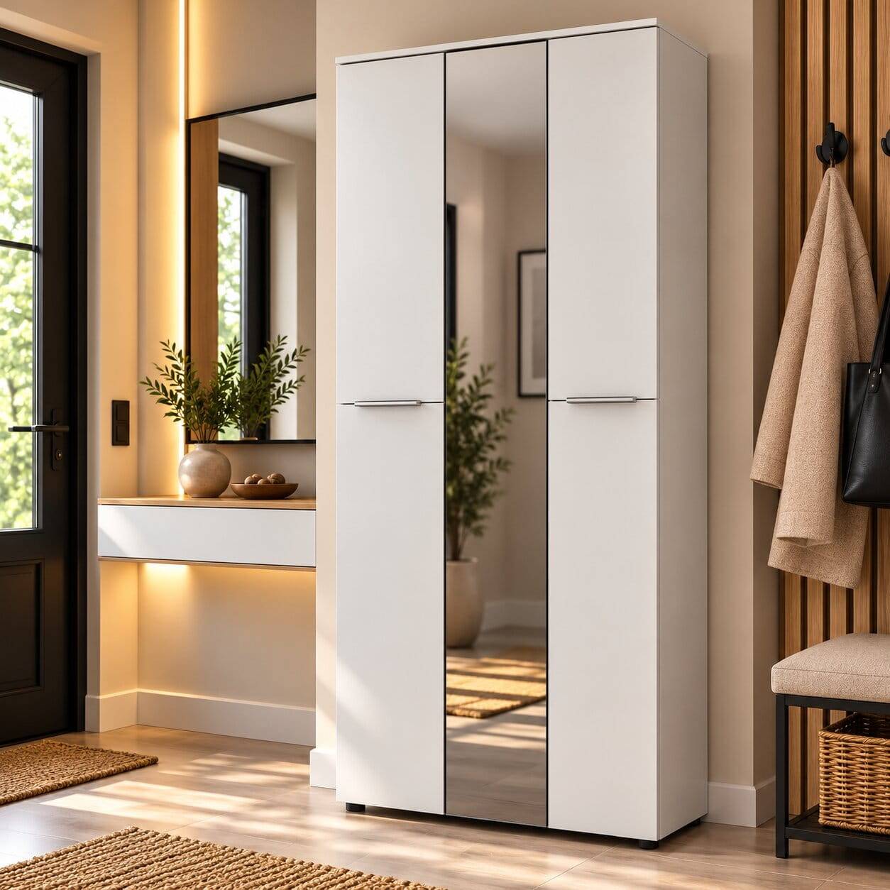 Großer Schuhschrank in Weiß - Romina