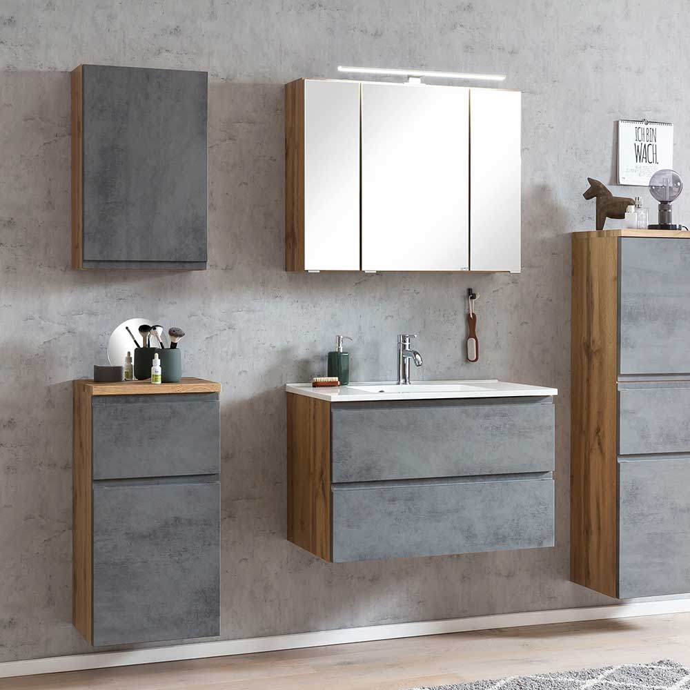 Bad Unterschrank in Beton & Wildeiche - Mia