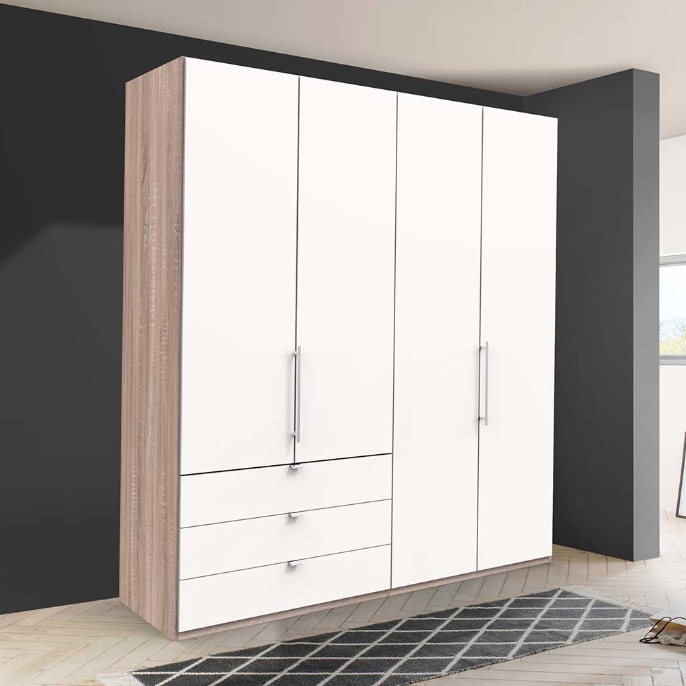 Kleiderschrank kombiniert 2 Falttüren - Vaclyn