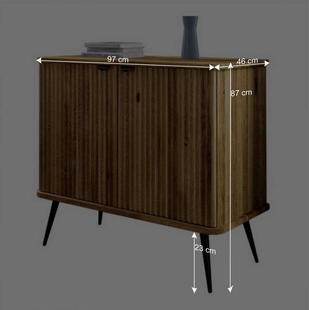 Designkommode mit zwei Türen aus Wildeiche - Casarius
