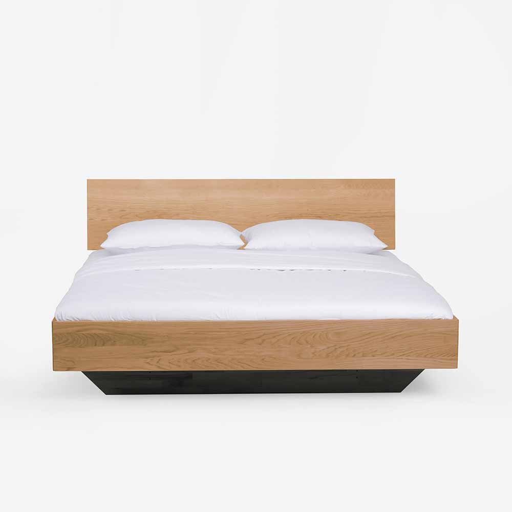 Wildeiche Bett Siao mit Kufengestell dunkel