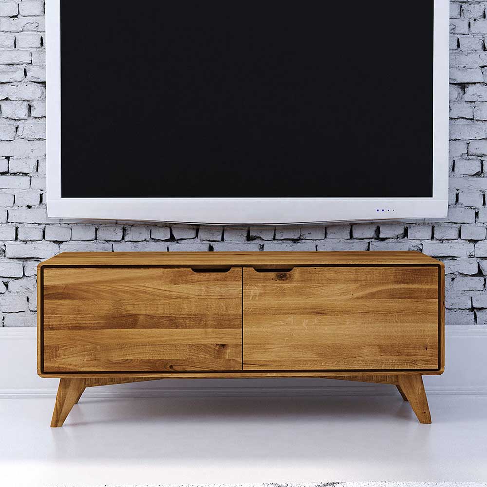 2-türiges TV Lowboard aus Holz Wildeiche - Eavy I
