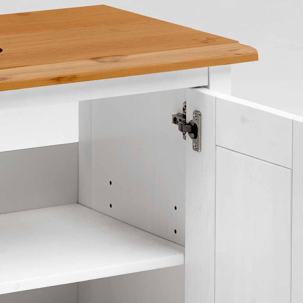 Waschbeckenschrank in Weiß & Kiefer Lauge - Sibiuta