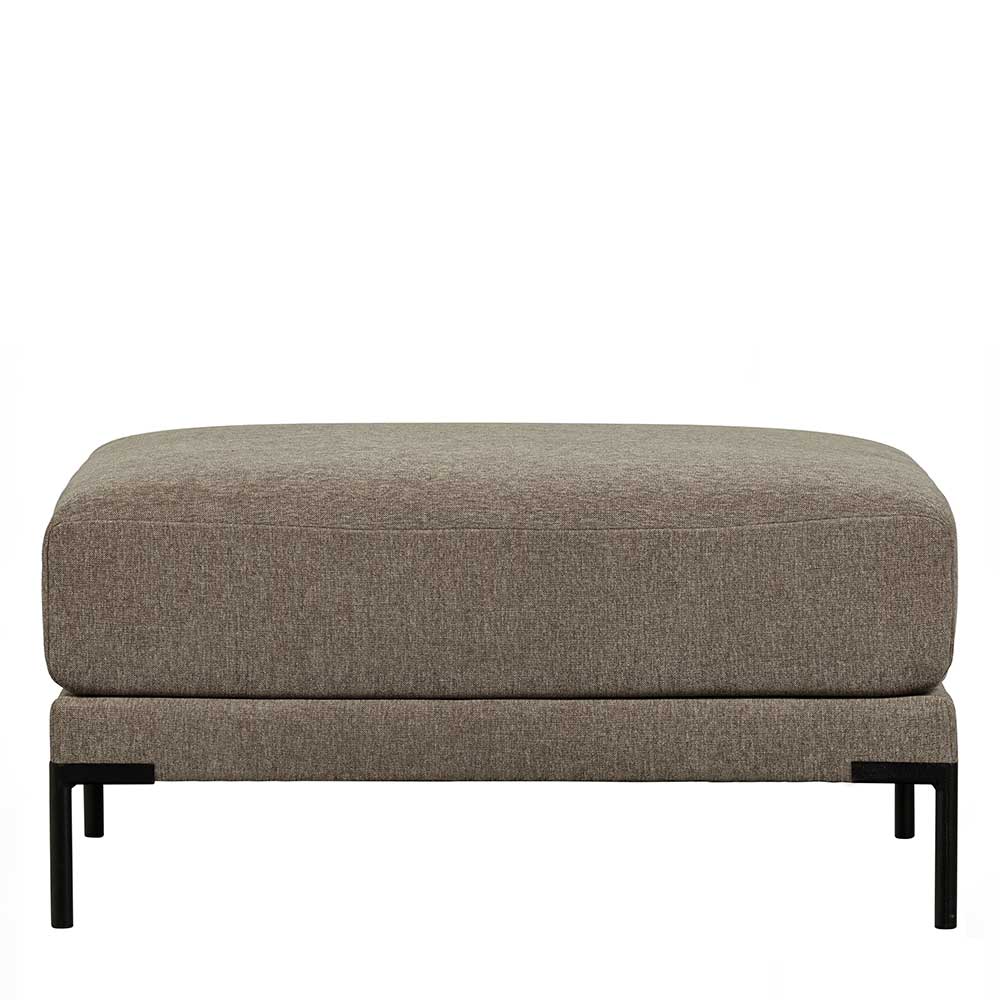 Polsterhocker in Taupe Stoff - 50x44x100 cm - Birte