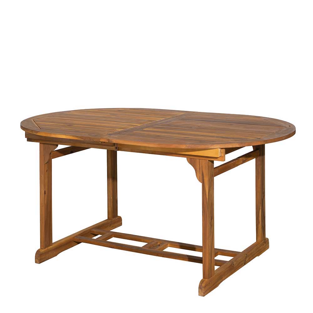 Massivholz Tischgruppe oval - Eliva (vierteilig)