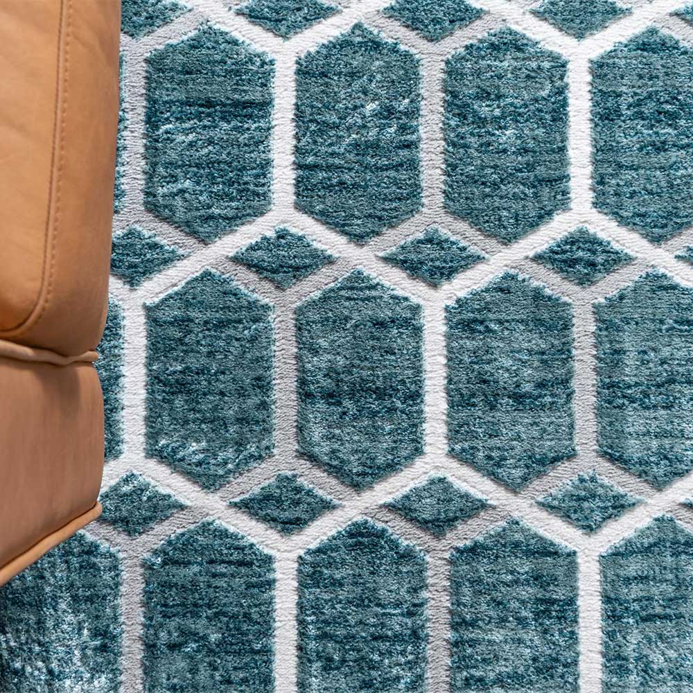 Geometrisch gemusterter Teppich mit Kurzflor - Calencio