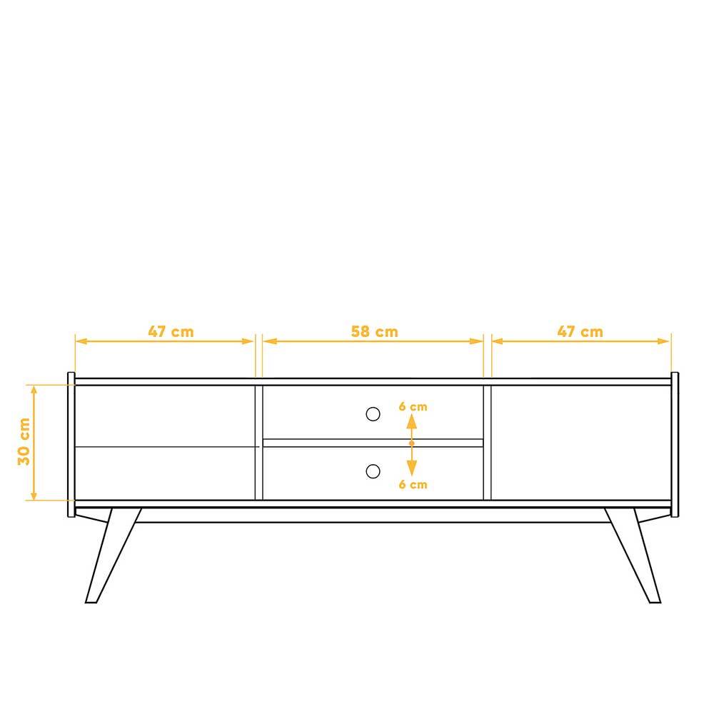 Mid Century TV Lowboard aus Wildeiche massiv - Hardus