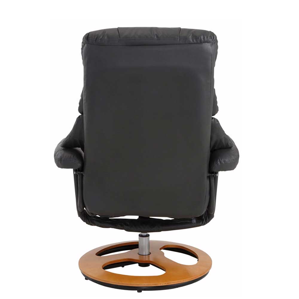 Wohnzimmer Relaxsessel aus Leder in Grau - Racana (zweiteilig)