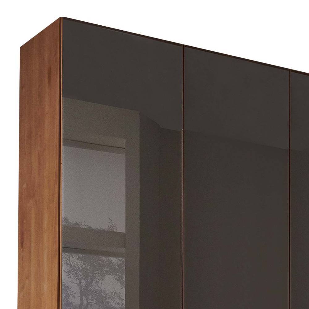 6-türiger Schrank mit Glas Dunkelbraun - Hung