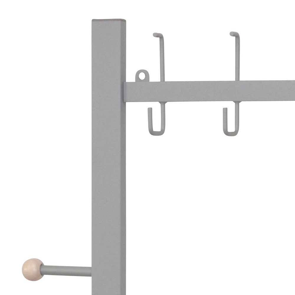Wandgarderobe aus Metall in Alufarben - Kasrinco
