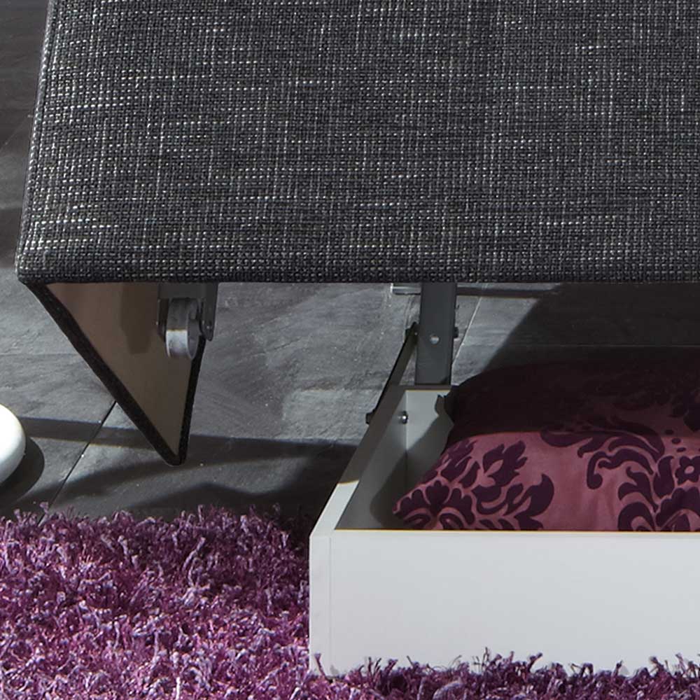 Schlafcouch ohne Armlehnen in Schwarzgrau - Chianta