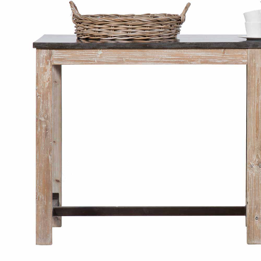Arbeitstisch mit offener Beinfreiheit und dunkler Arbeitsplatte im Landhausstil aus Holz – Ashvills