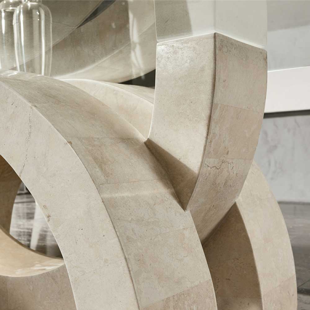 Designer Couchtisch Deliana mit Glasplatte